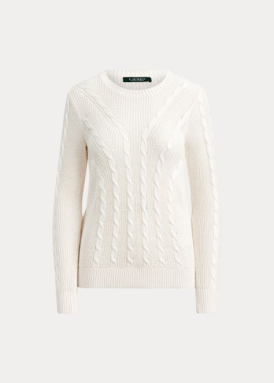 Women's Ralph Lauren Cable-Knit Crewneck Sweater | 908673BKI